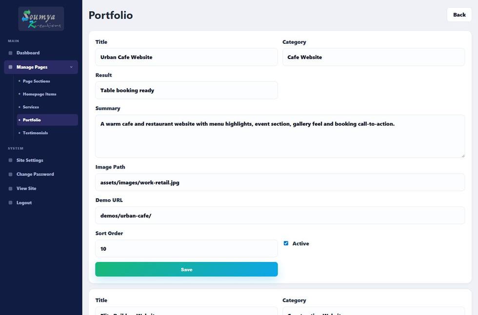 CRM/Admin Panel Development service planning visual